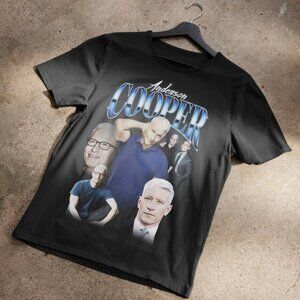 Anderson Cooper 90s Bootleg Graphic T-Shirt TV News Media Fan Collector Gift Tee